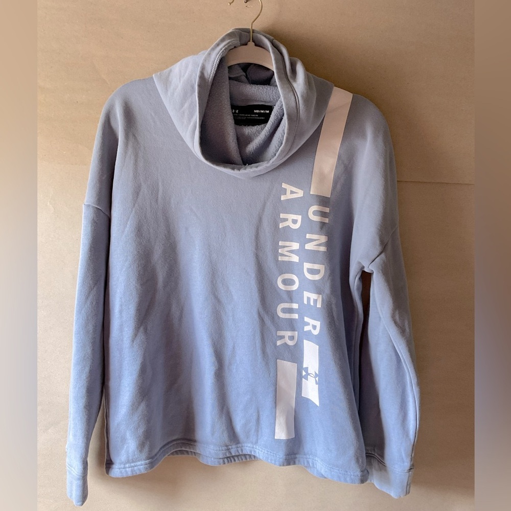 Under Armour Light blue Cowl Neck Pullover. Size M